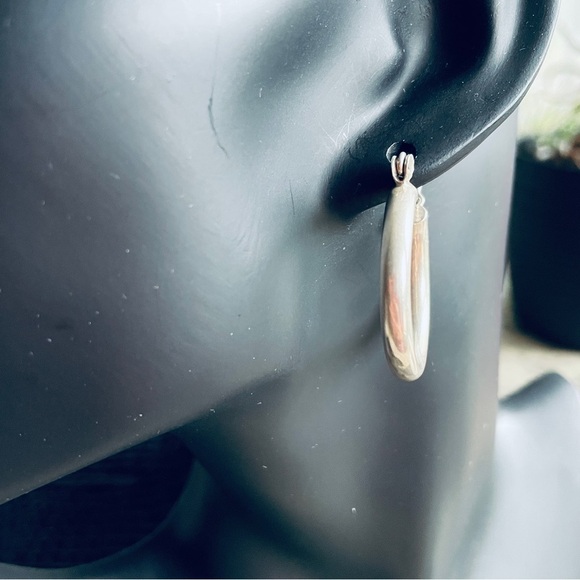 Classic Hoops 1.25” Sterling Silver Earrings - Picture 5 of 7